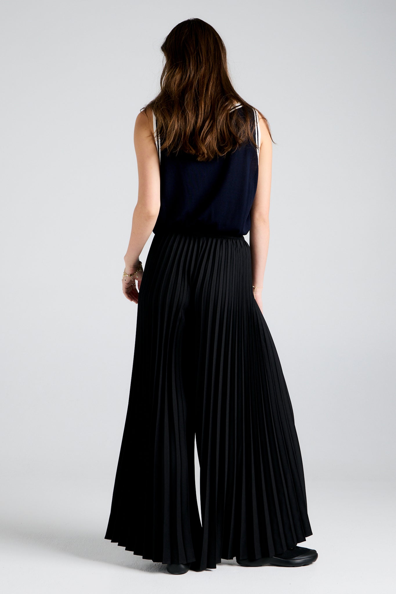 Sunray Pleated Pants Black