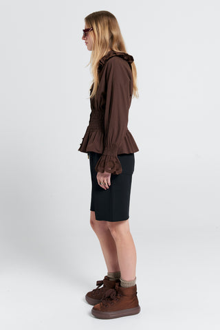 Pin Tuck Track Shorts Black