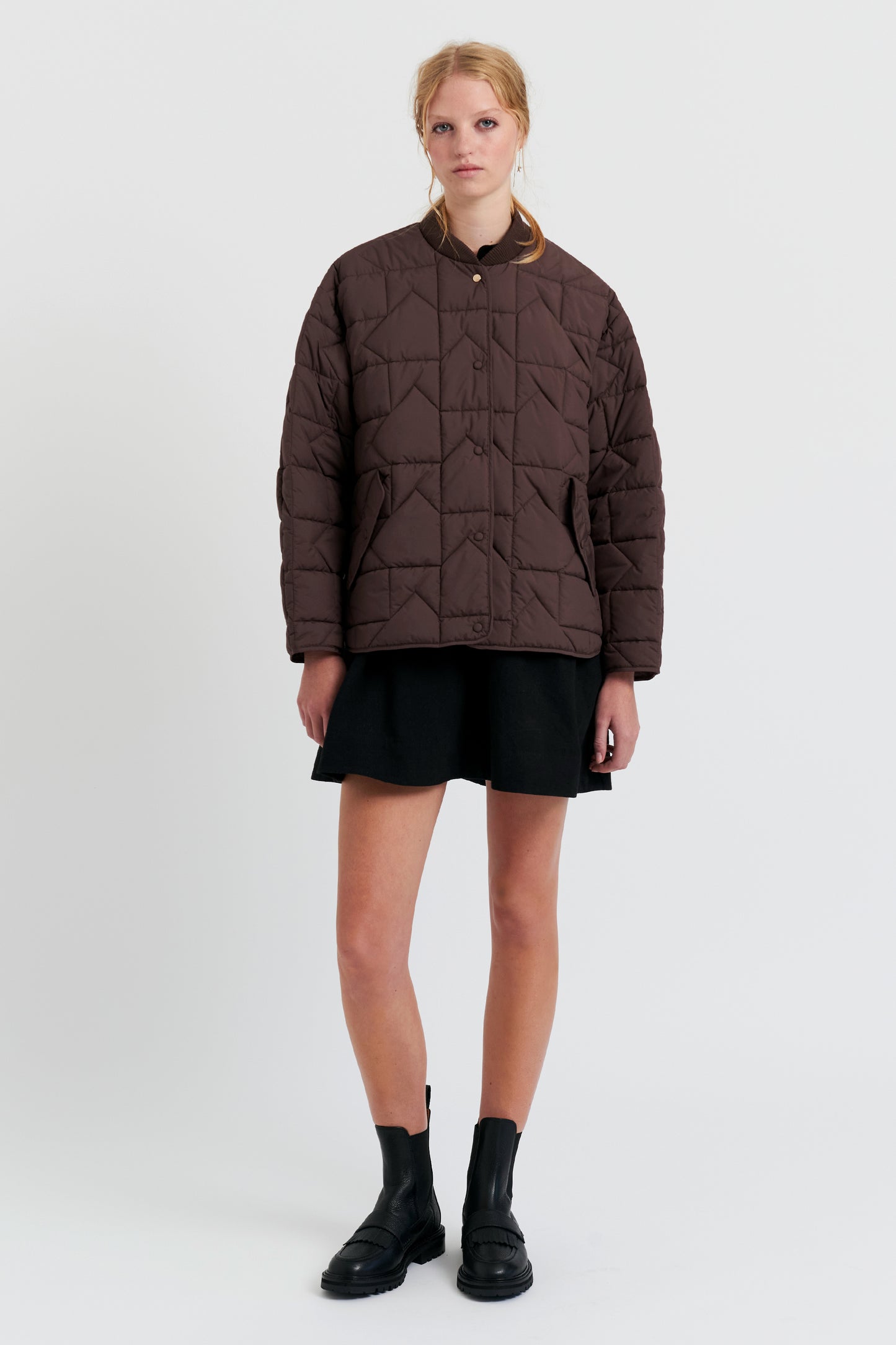 Quilted Monogram Jacket Mahogany