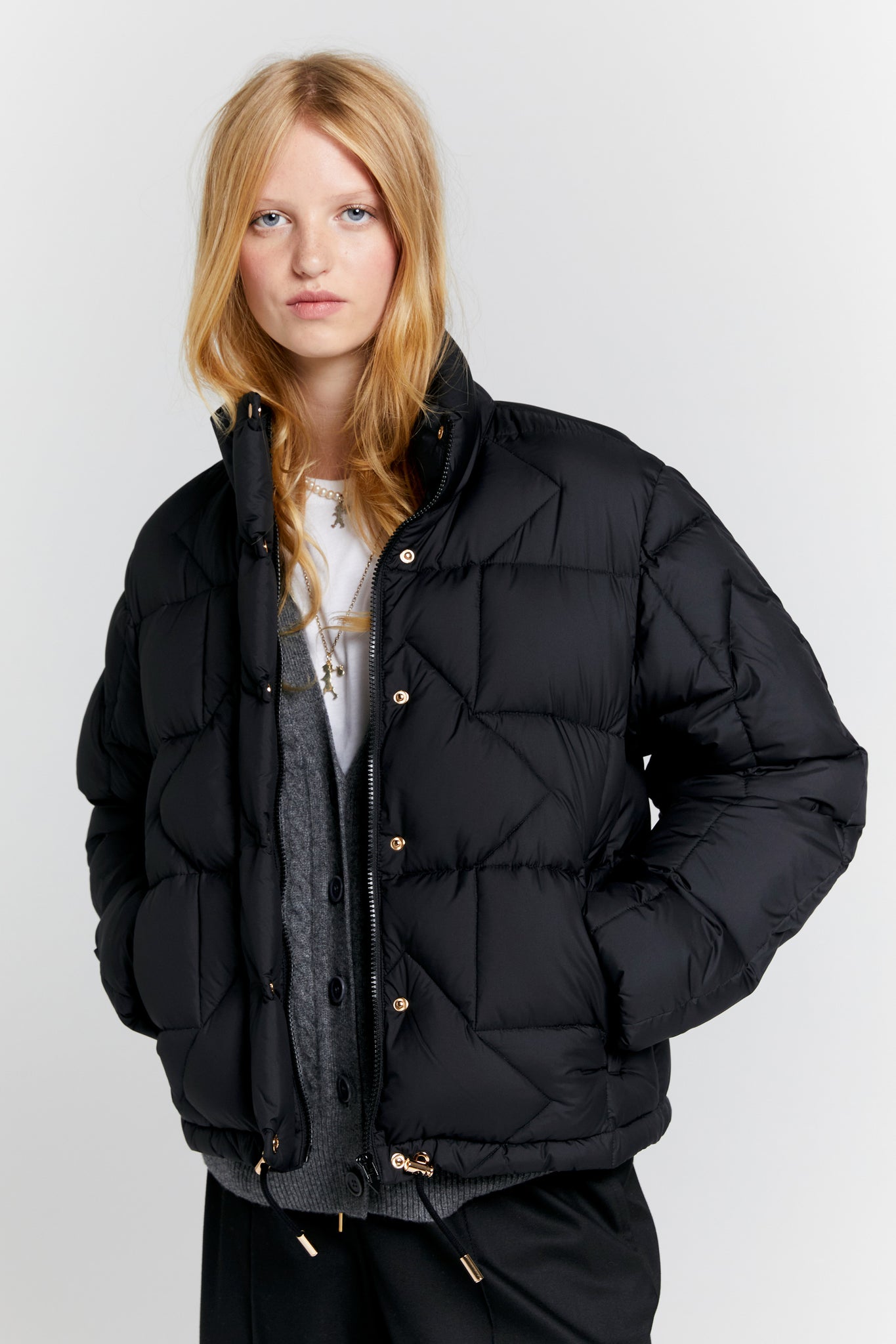 Quest Monogram Down Puffer Black