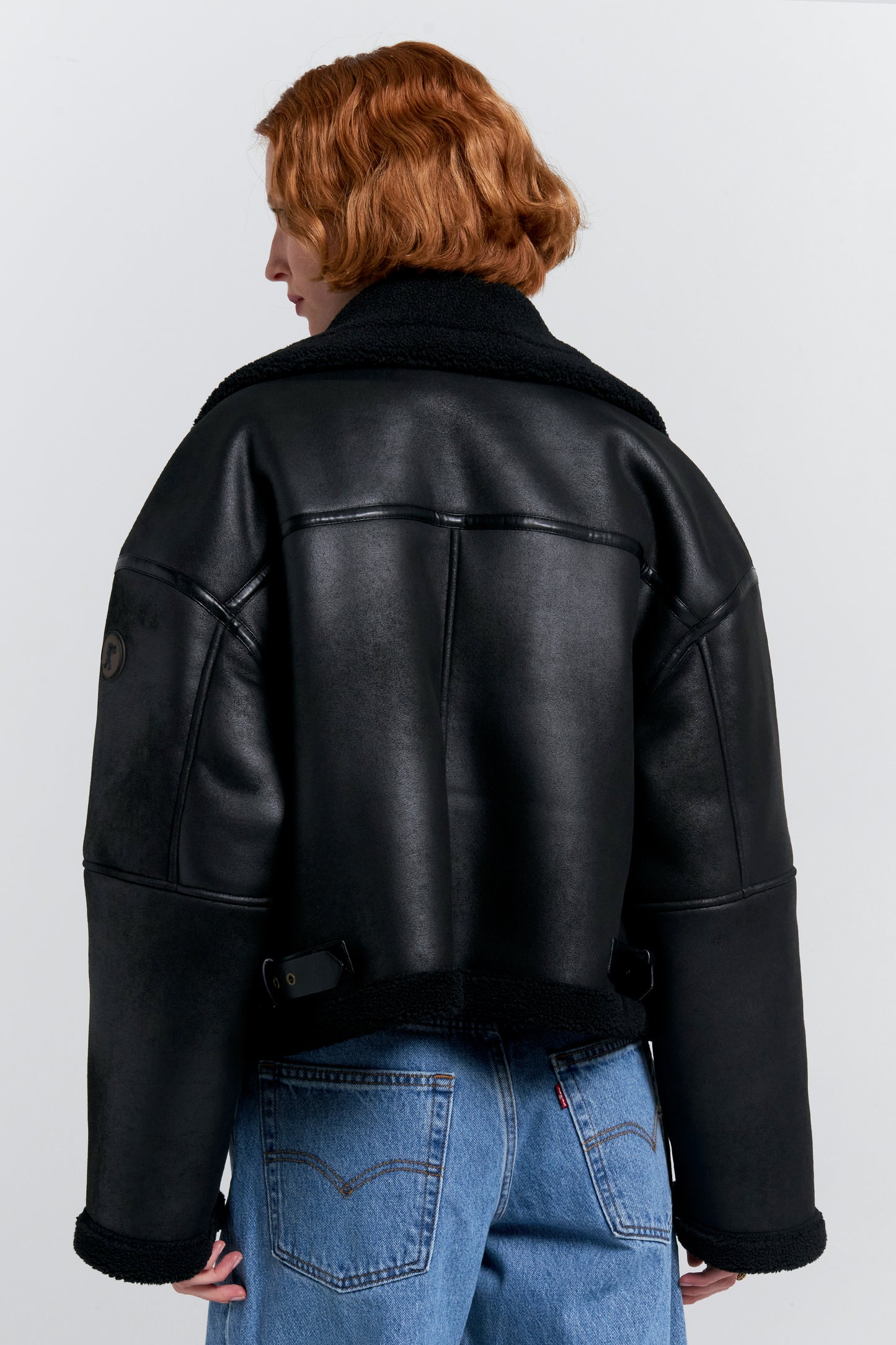 Cropped Aviator Jacket Black