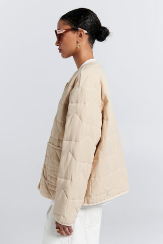 Quilted Drift Jacket Natural
