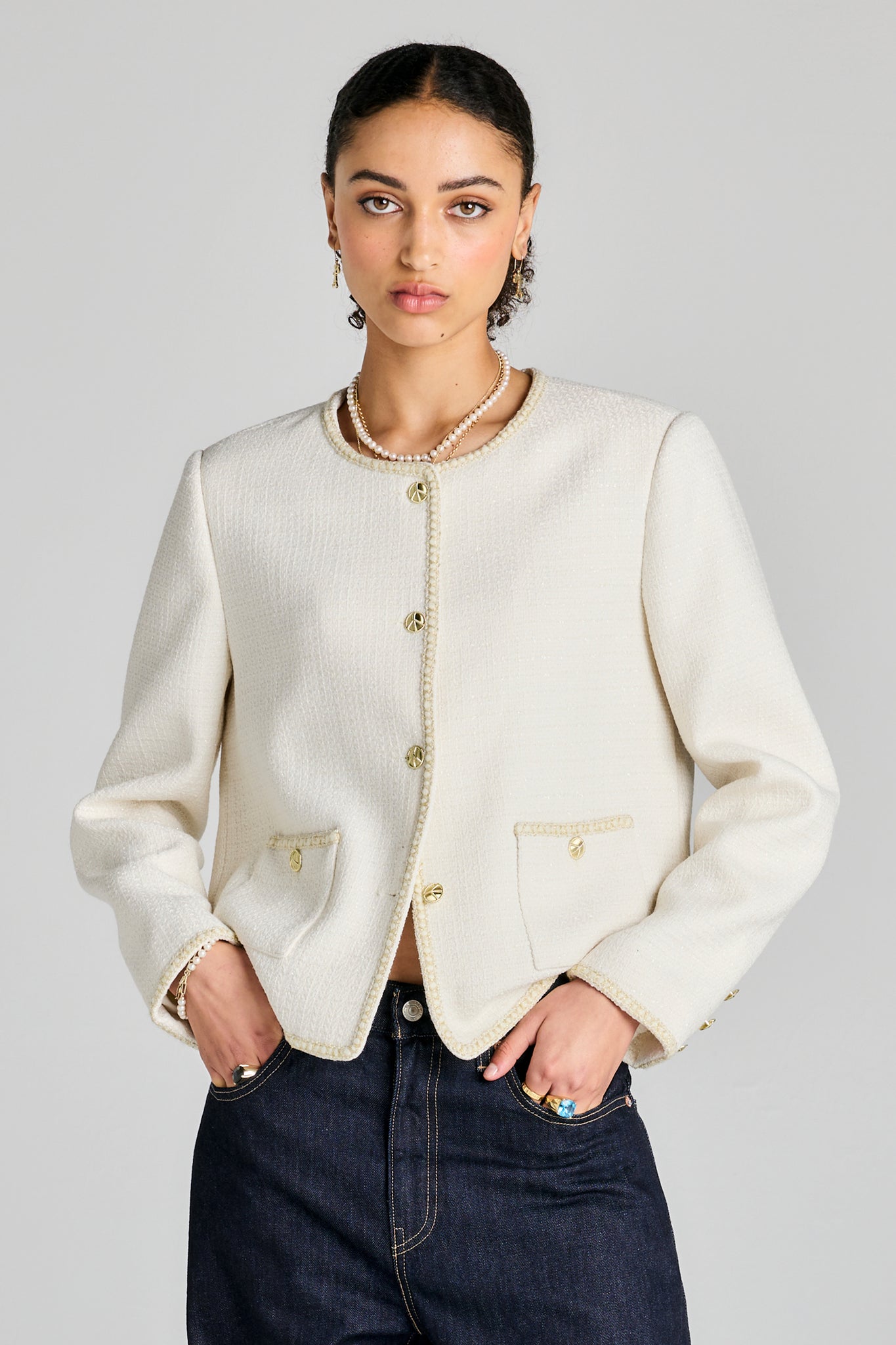 Bouclé Jacket Cream