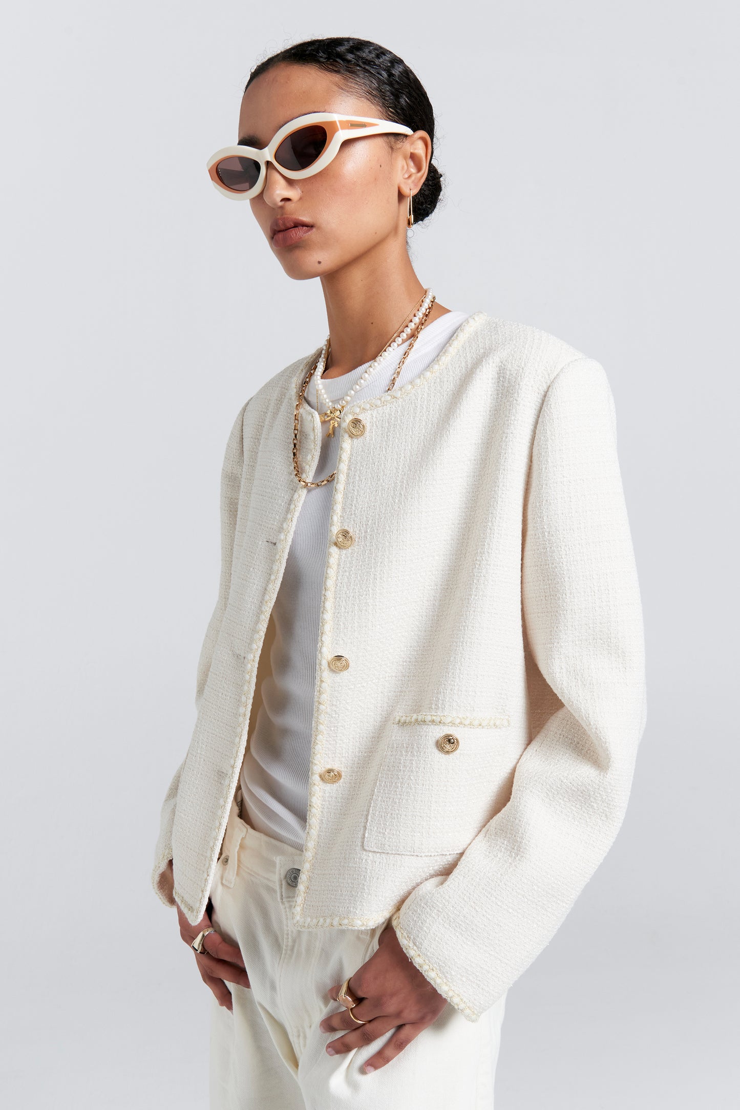 Bouclé Jacket Cream