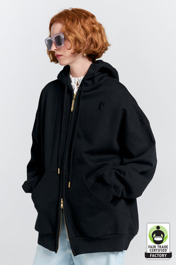 Karen Walker Runaway Girl Cropped Oversized Hoodie - Hunter Green