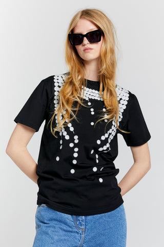 Broken Pearls Organic Cotton T-Shirt Black