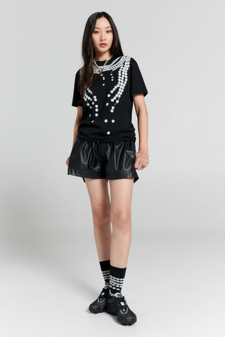Broken Pearls Organic Cotton T-Shirt Black