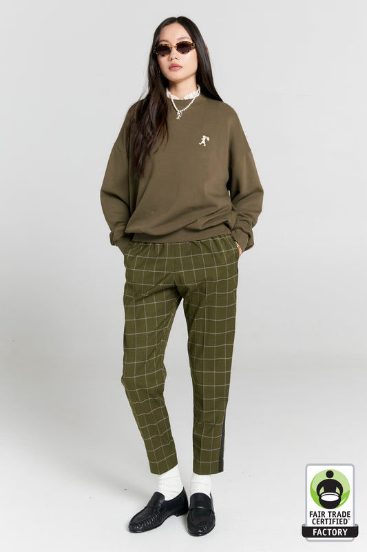 Runaway Girl Organic Cotton Crewneck Sweatshirt Hunter Green