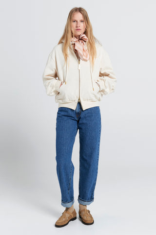 Walker Cropped Oversized Hoodie Ecru