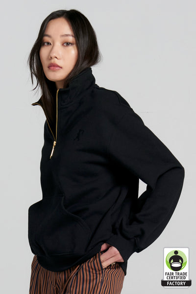 トップス karkaroff Runaway Scrawl Zip-Up Sweatshirt Black – Karen Walker