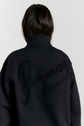 Karen Walker Rocking Horse Cropped Oversized Hoodie - Ecru/Mocha main image 0