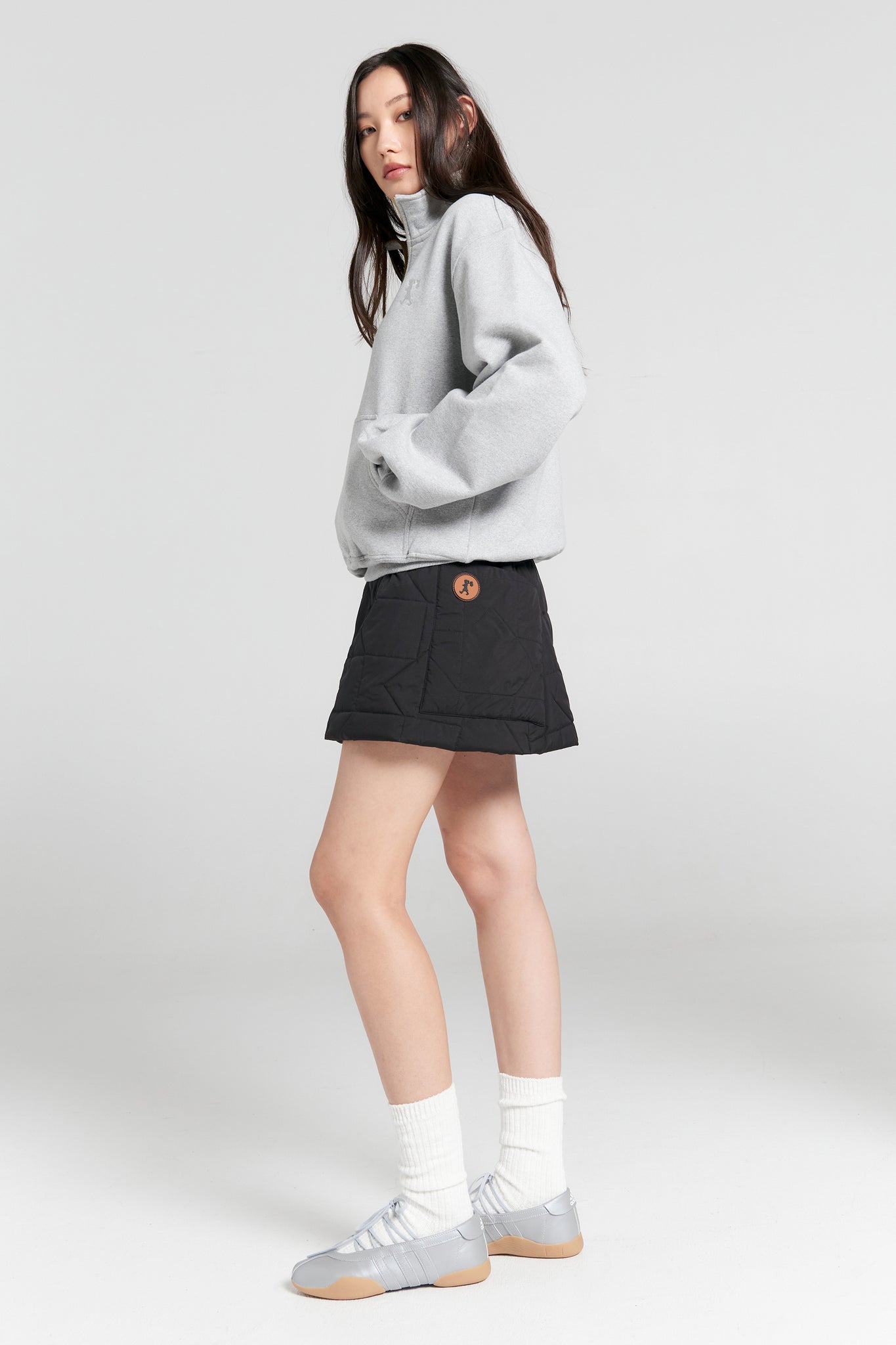 Runaway Scrawl Zip-Up Sweatshirt Grey Marle