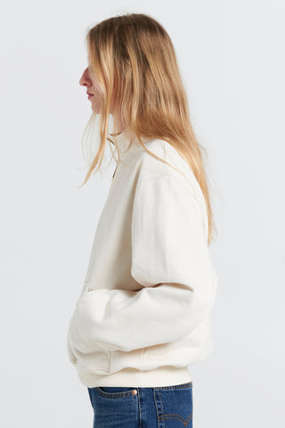 Runaway College Zip-Up Sweatshirt Ecru