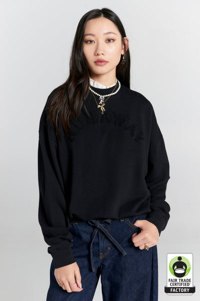 Runaway College Organic Cotton Crewneck Sweatshirt Black – Karen