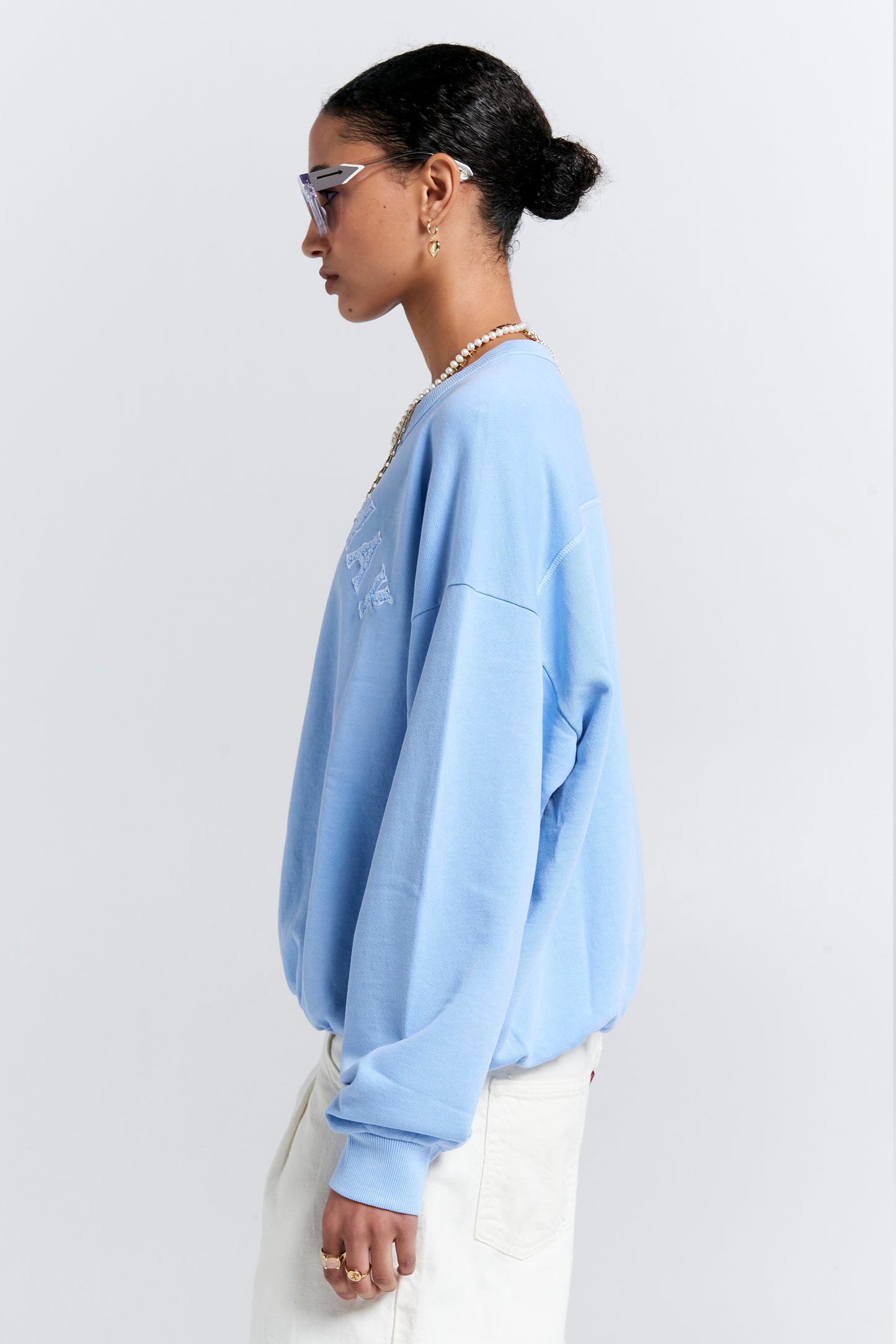 Runaway College Organic Cotton Crewneck Sweatshirt Blue