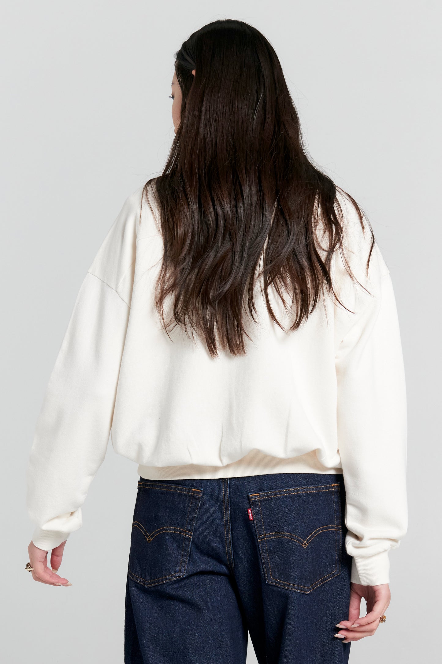 Runaway College Organic Cotton Crewneck Sweatshirt Ecru