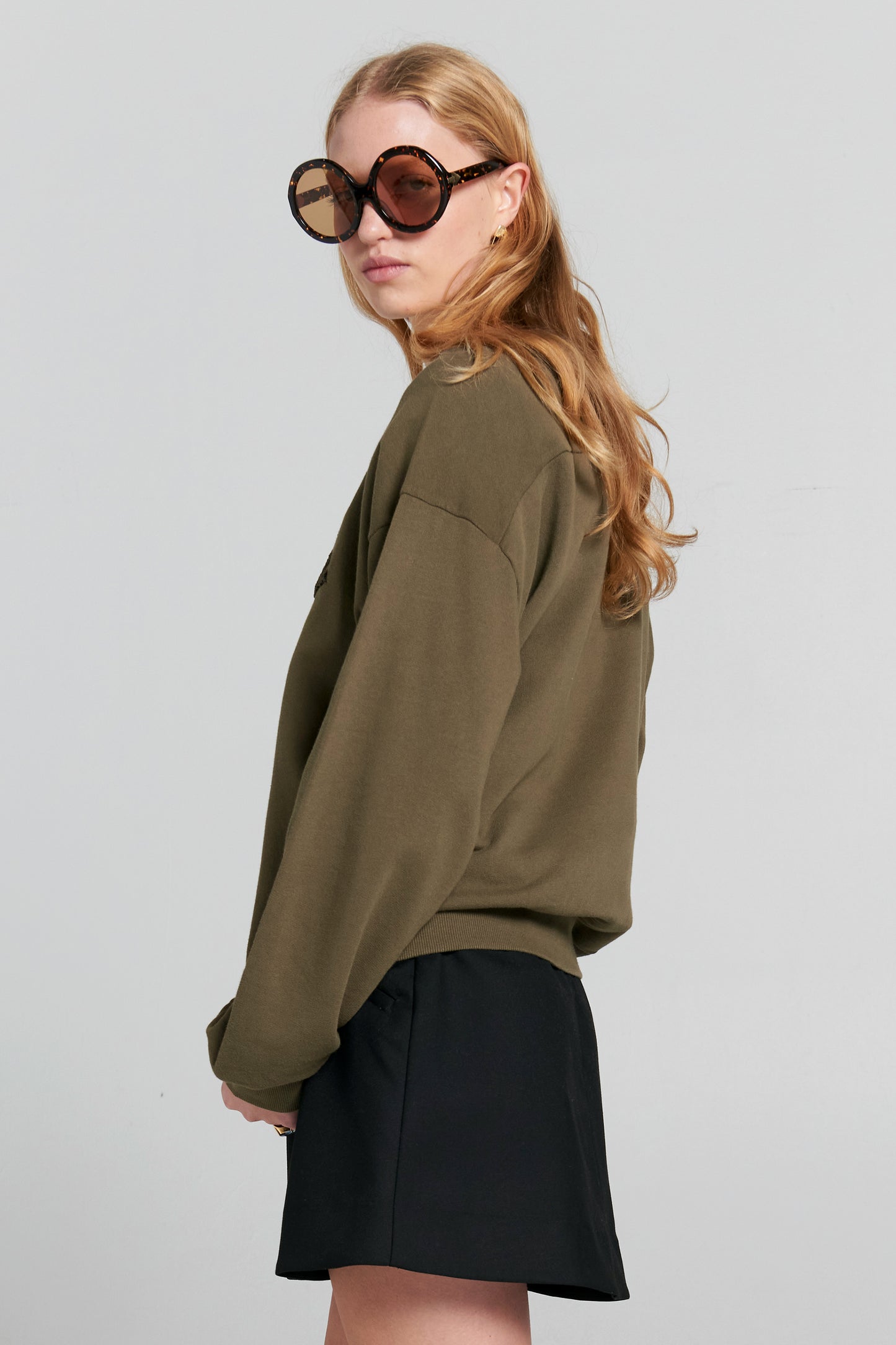 Runaway College Organic Cotton Crewneck Sweatshirt Hunter Green
