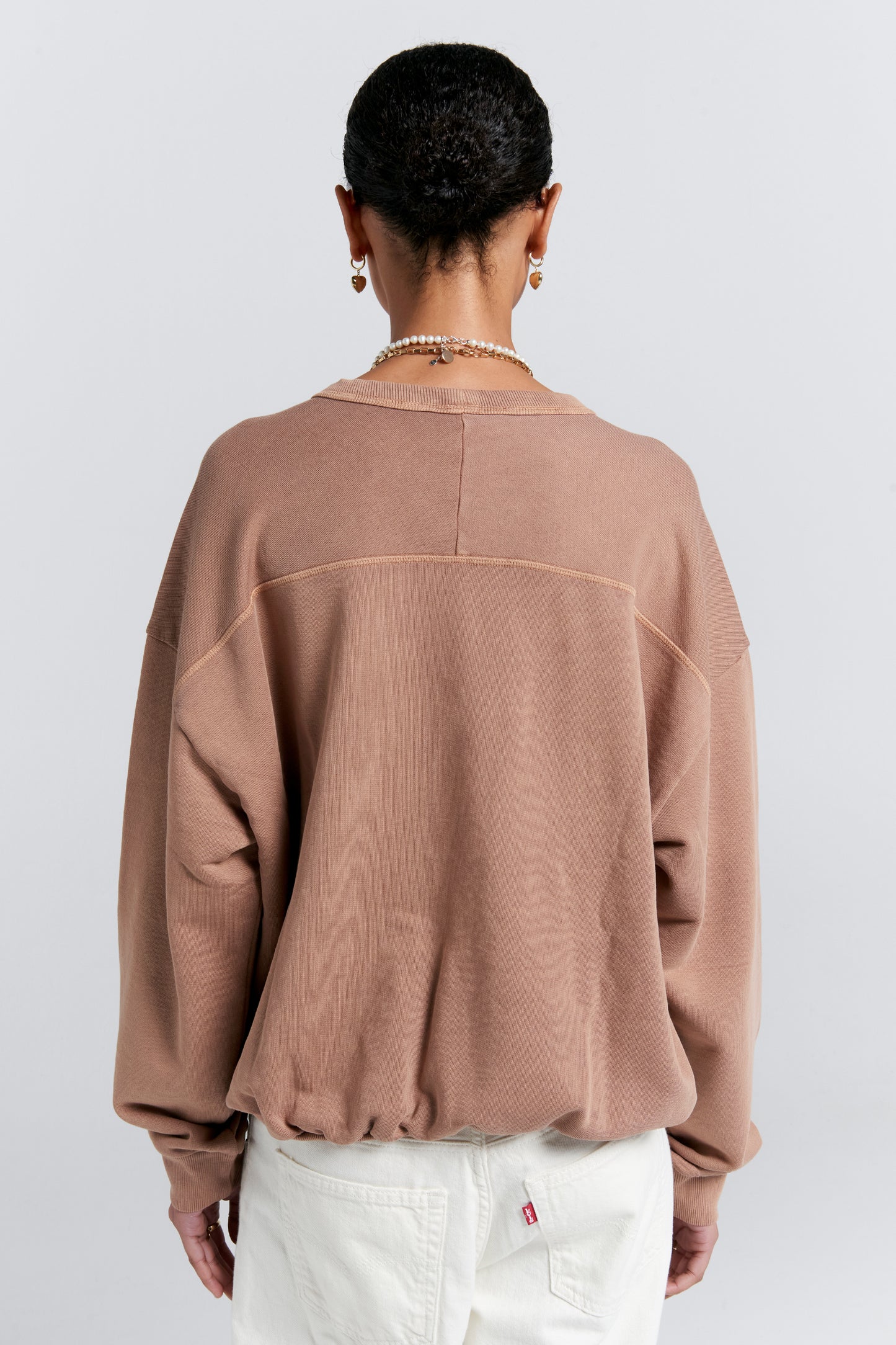 Runaway College Organic Cotton Crewneck Sweatshirt Taupe