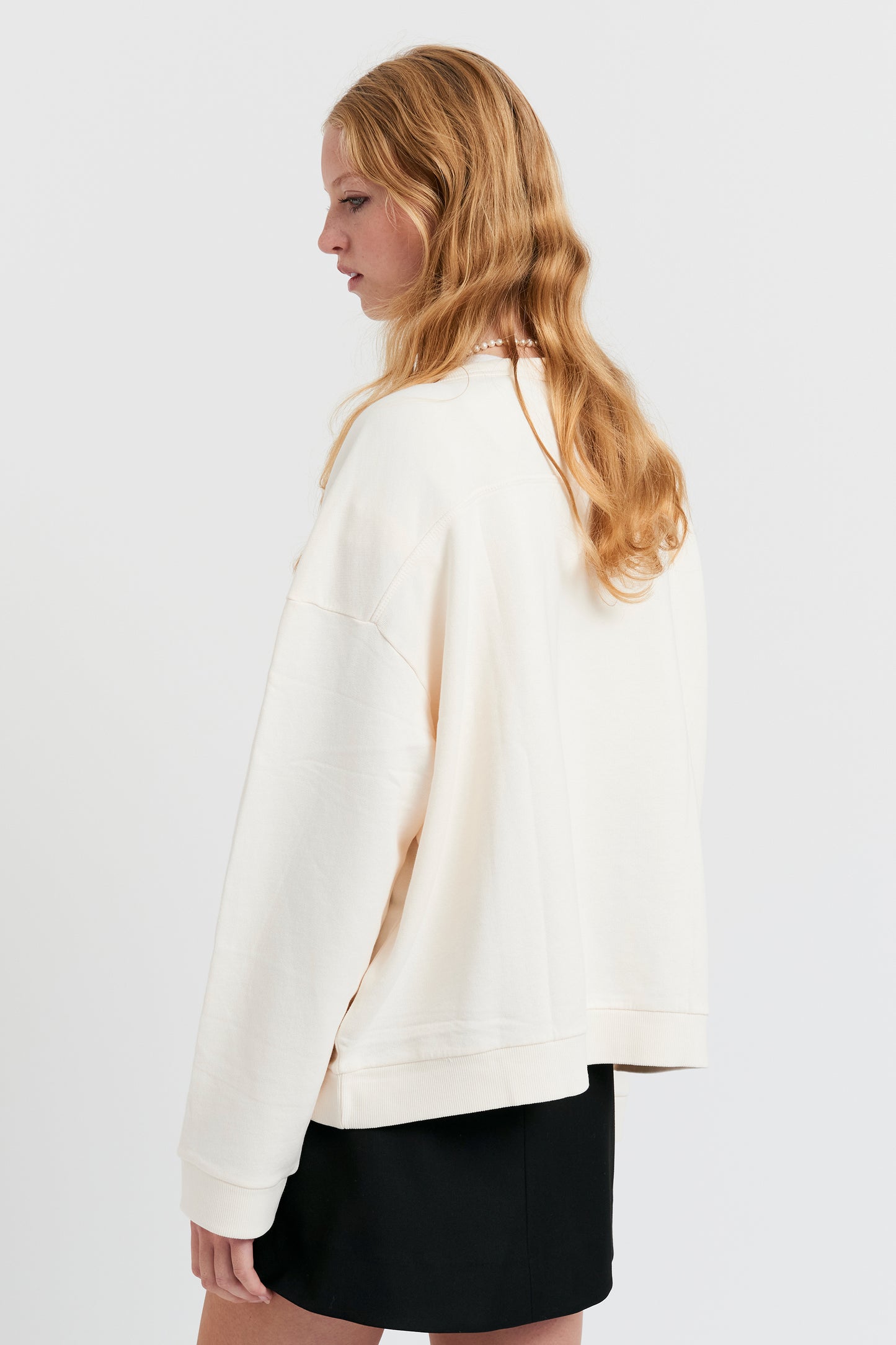 Weather Shop Organic Cotton Crewneck Sweatshirt Ecru