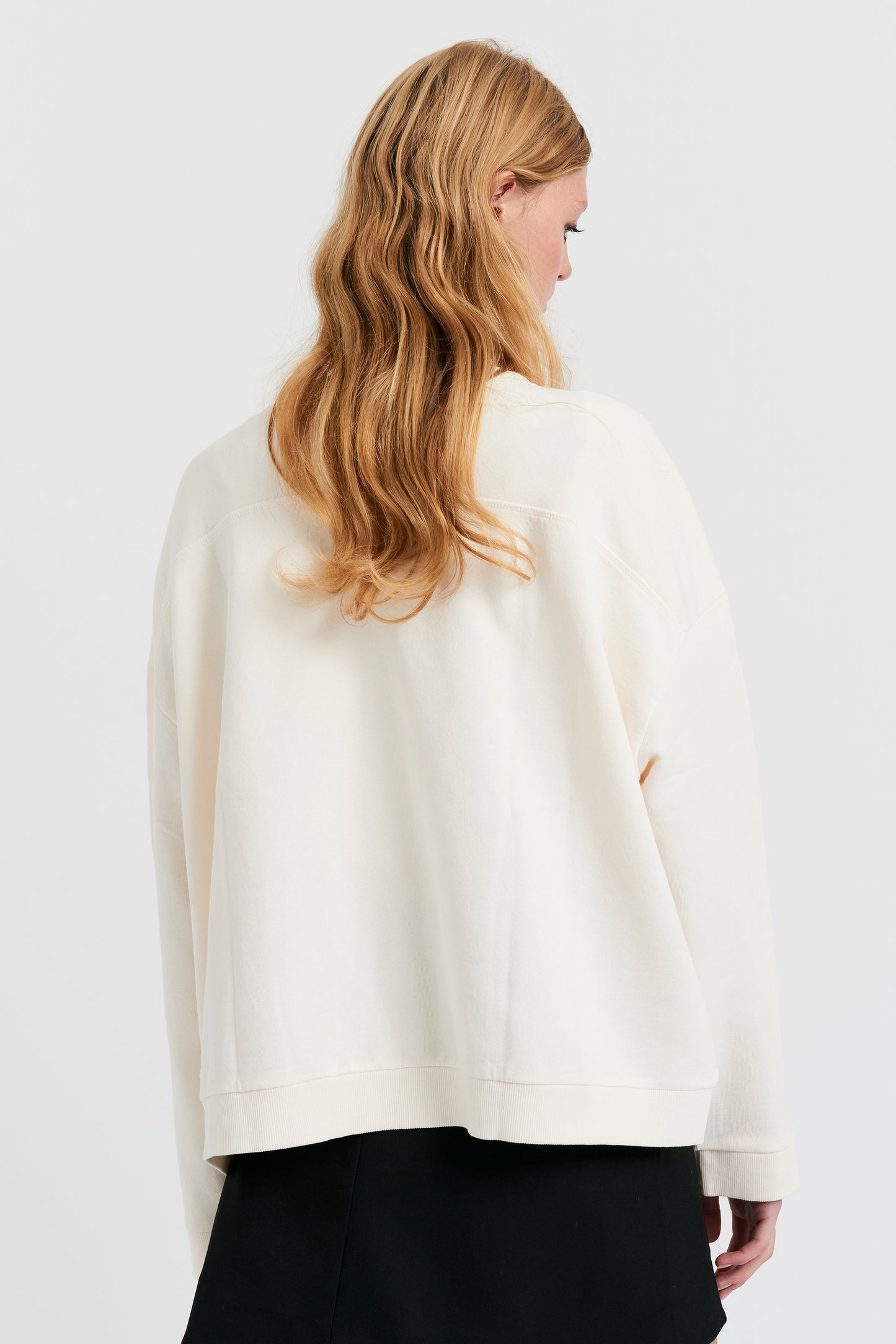 Weather Shop Organic Cotton Crewneck Sweatshirt Ecru