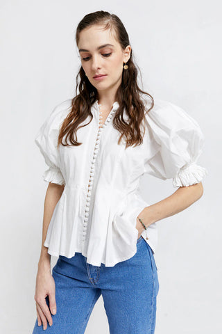 Melody Organic Cotton Top Off-White