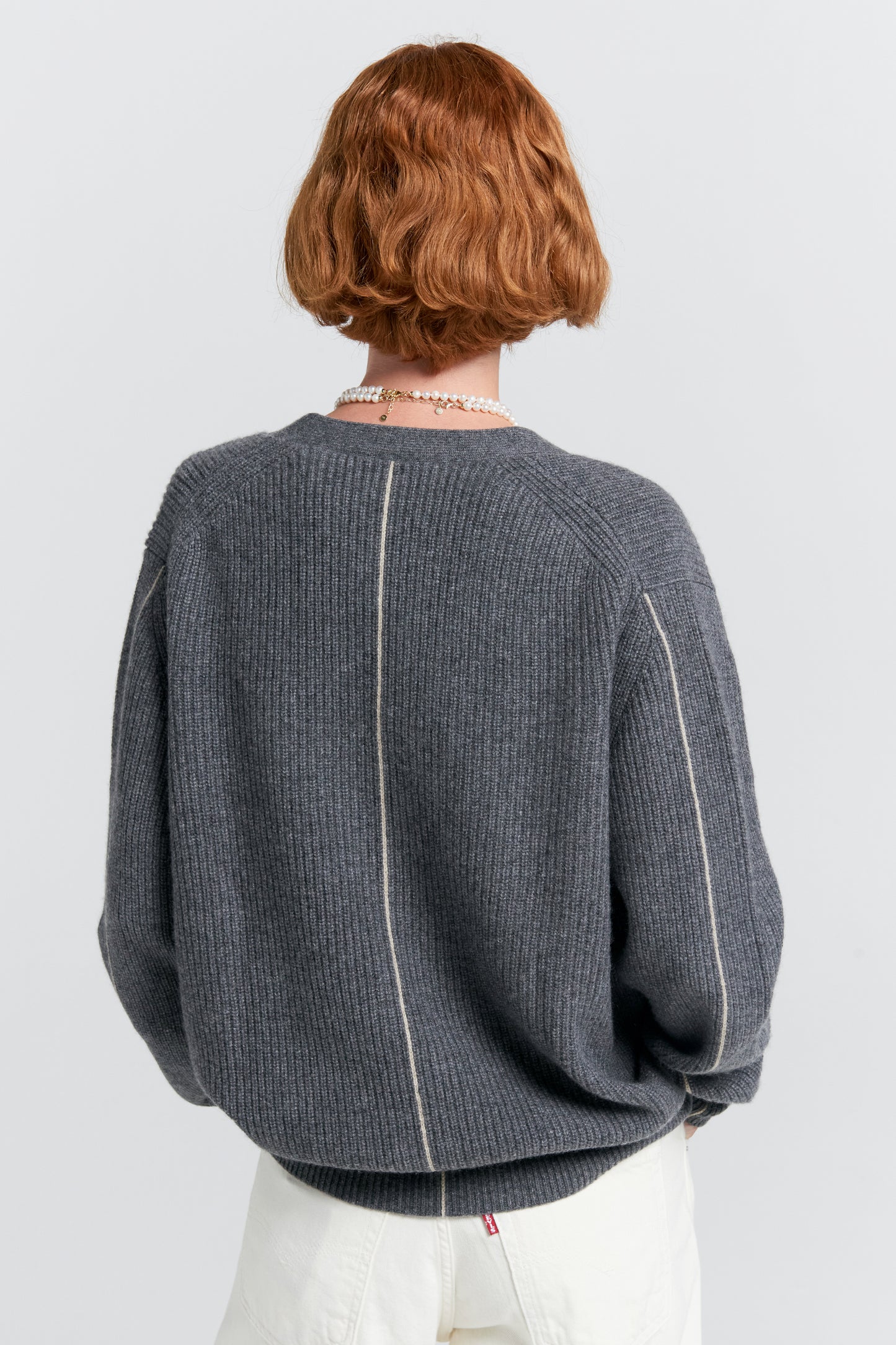 Bessie Cashmere Cardigan Charcoal Marle