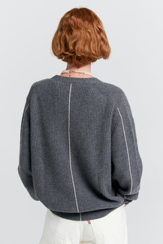 Bessie Cashmere Cardigan Charcoal Marle
