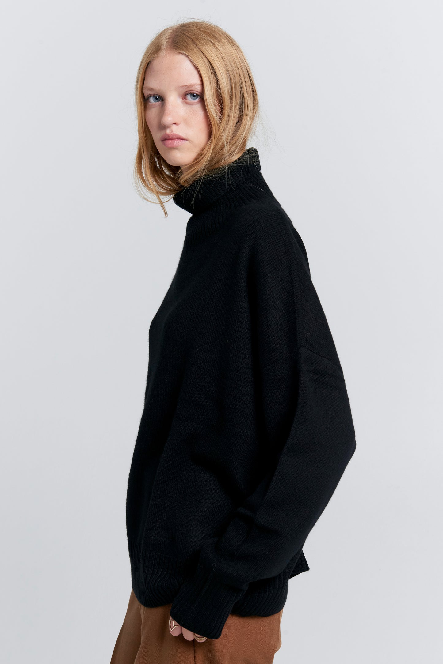 Carmen Oversized Turtleneck Sweater Black