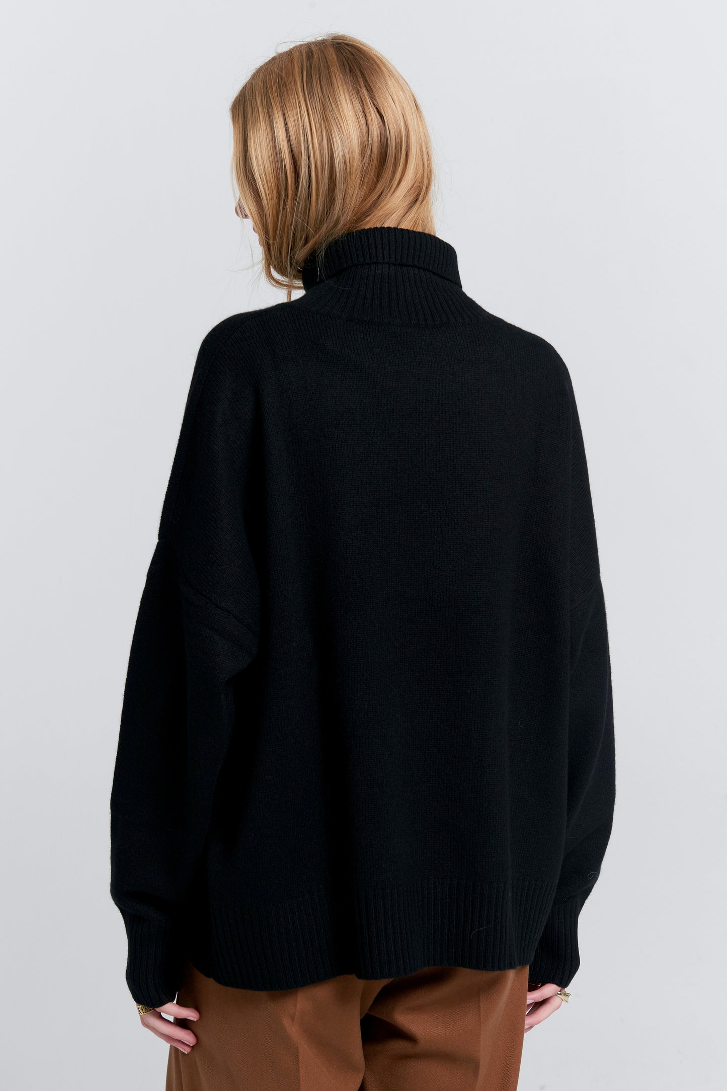 Carmen Oversized Turtleneck Sweater Black