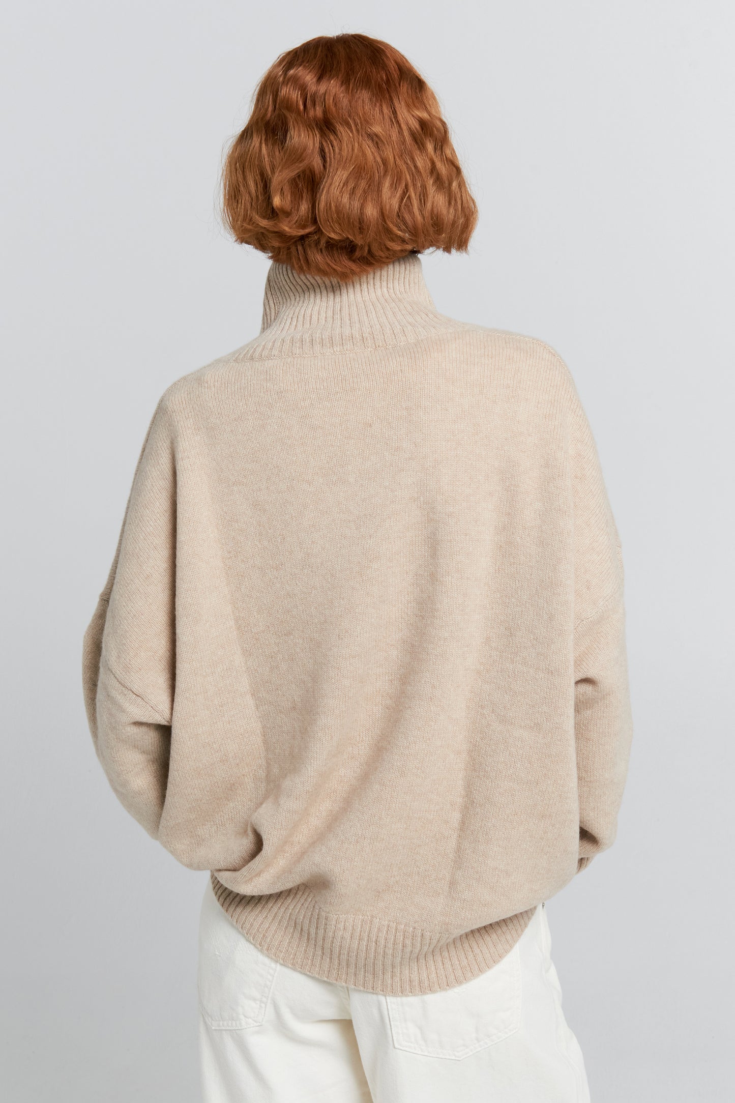 Carmen Oversized Turtleneck Sweater Stone Marle