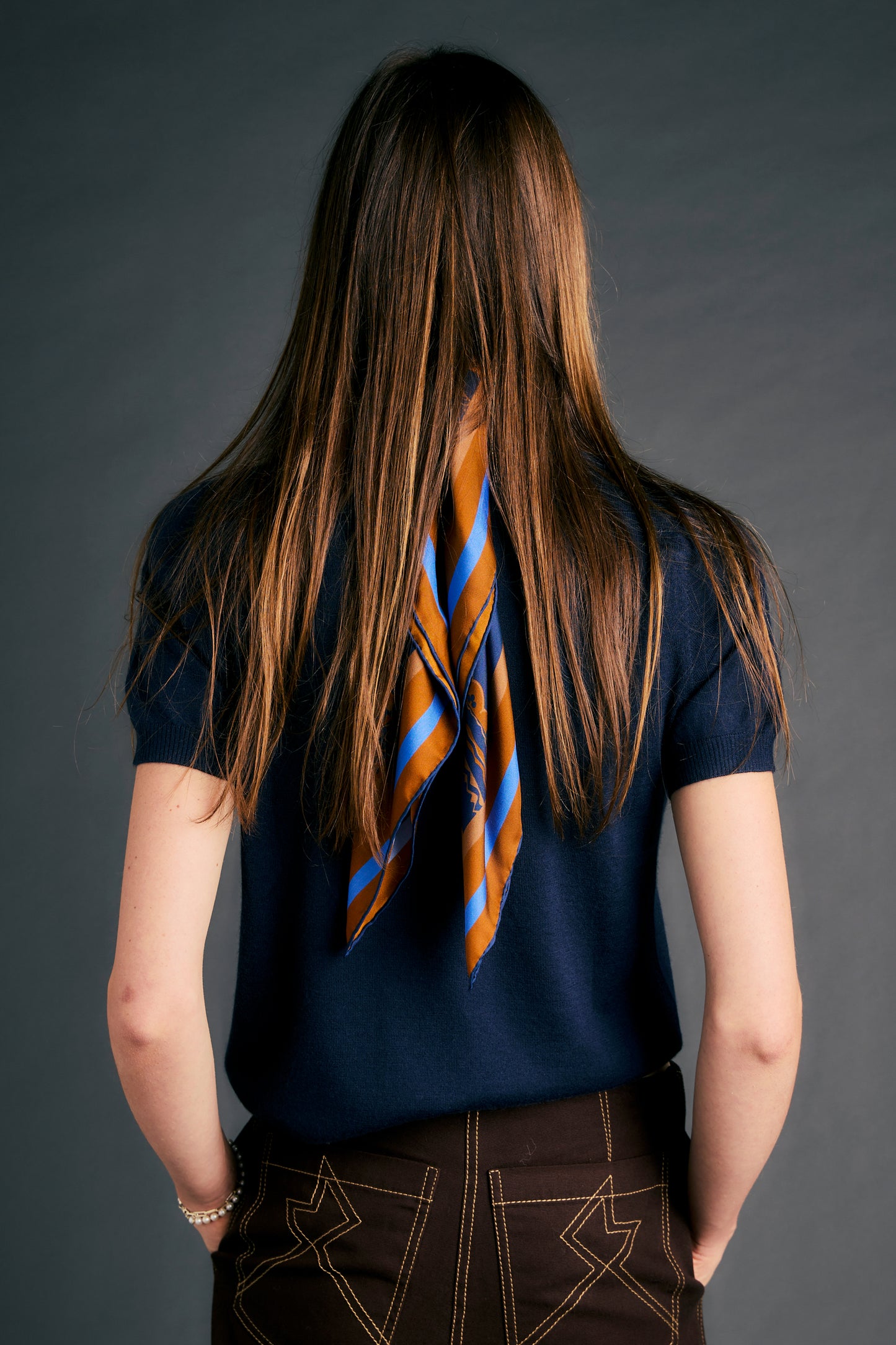 Fleur Cashmere T-Shirt Navy