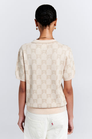 Monogram Knit Polo Sand Multi