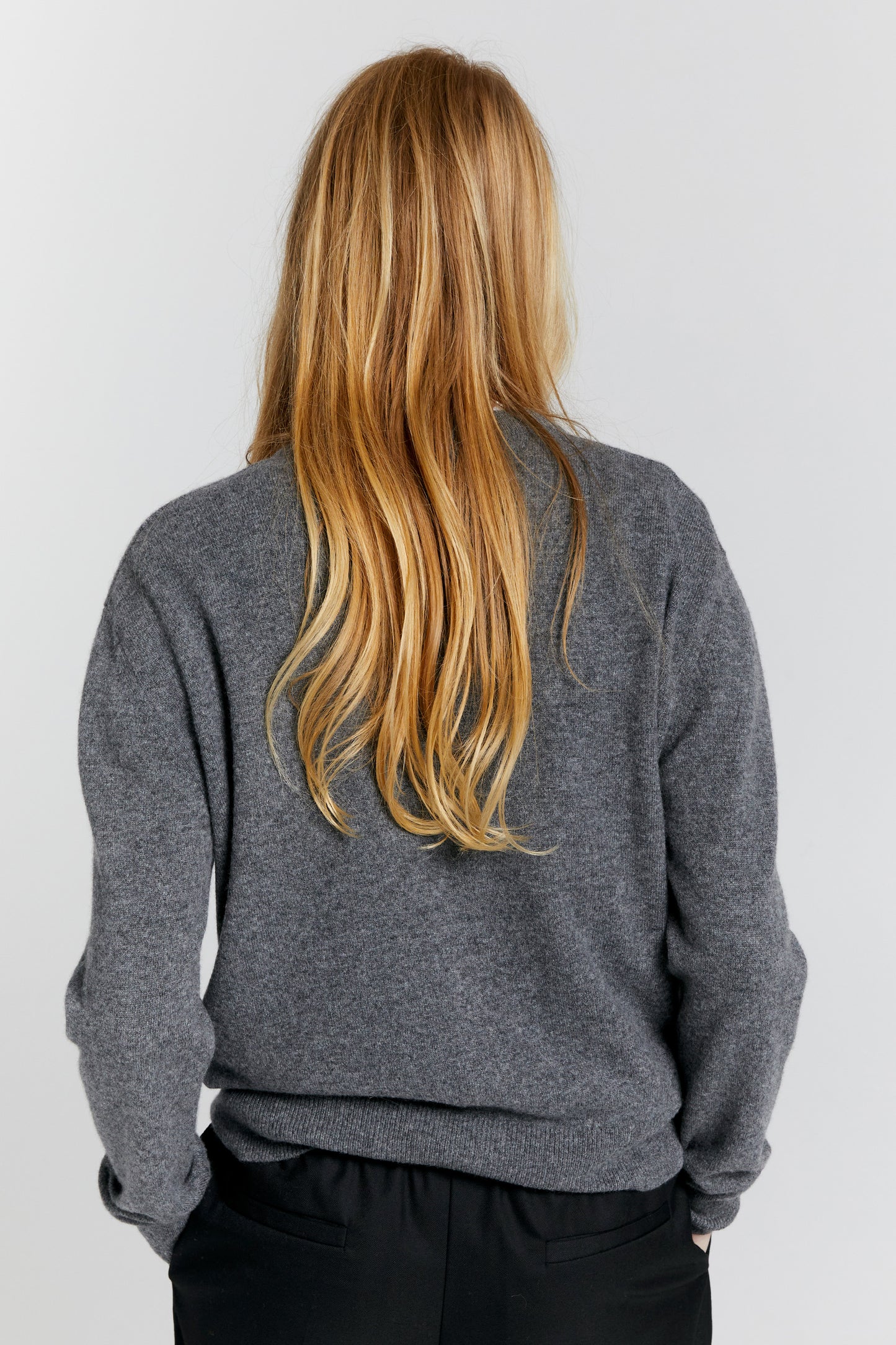 Posy Cashmere Cardigan Charcoal Marle