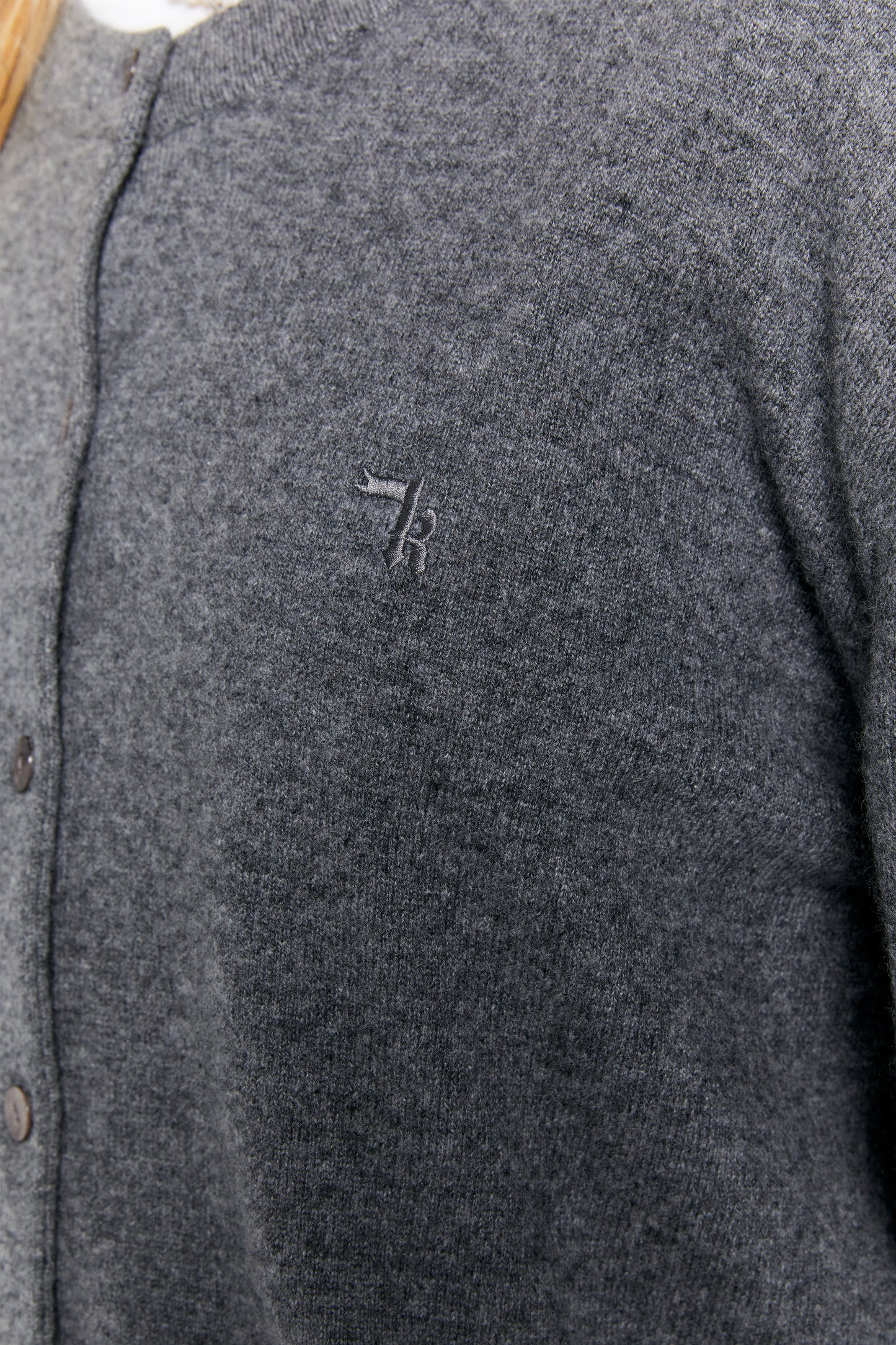 Posy Cashmere Cardigan Charcoal Marle