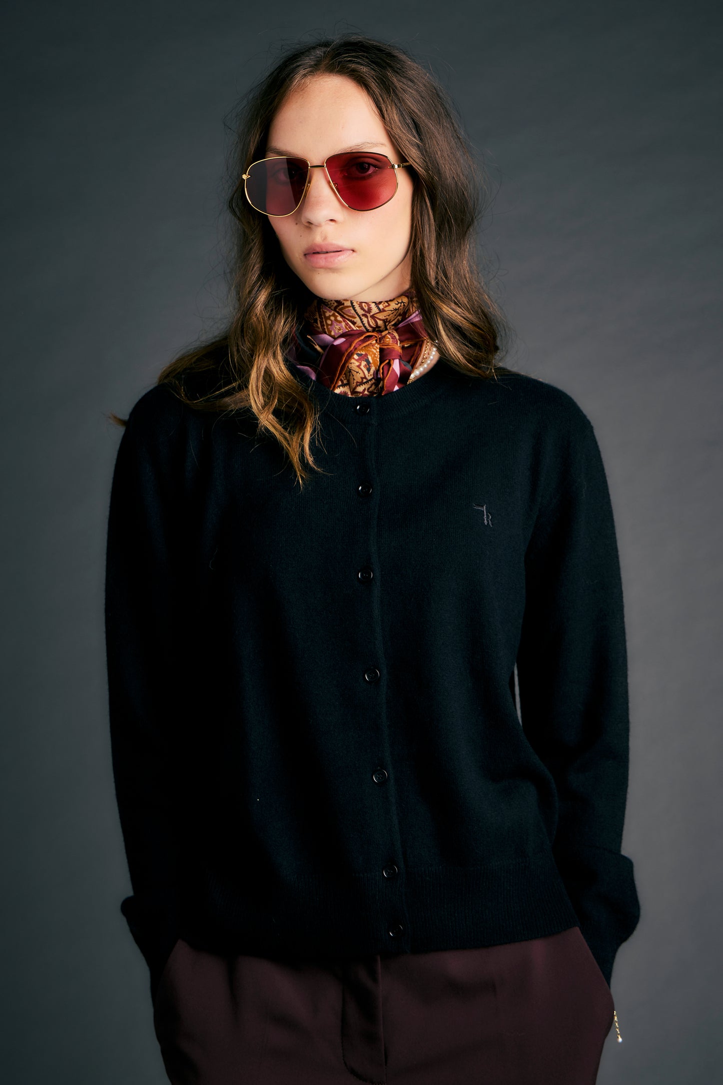Posy Cashmere K Cardigan Black