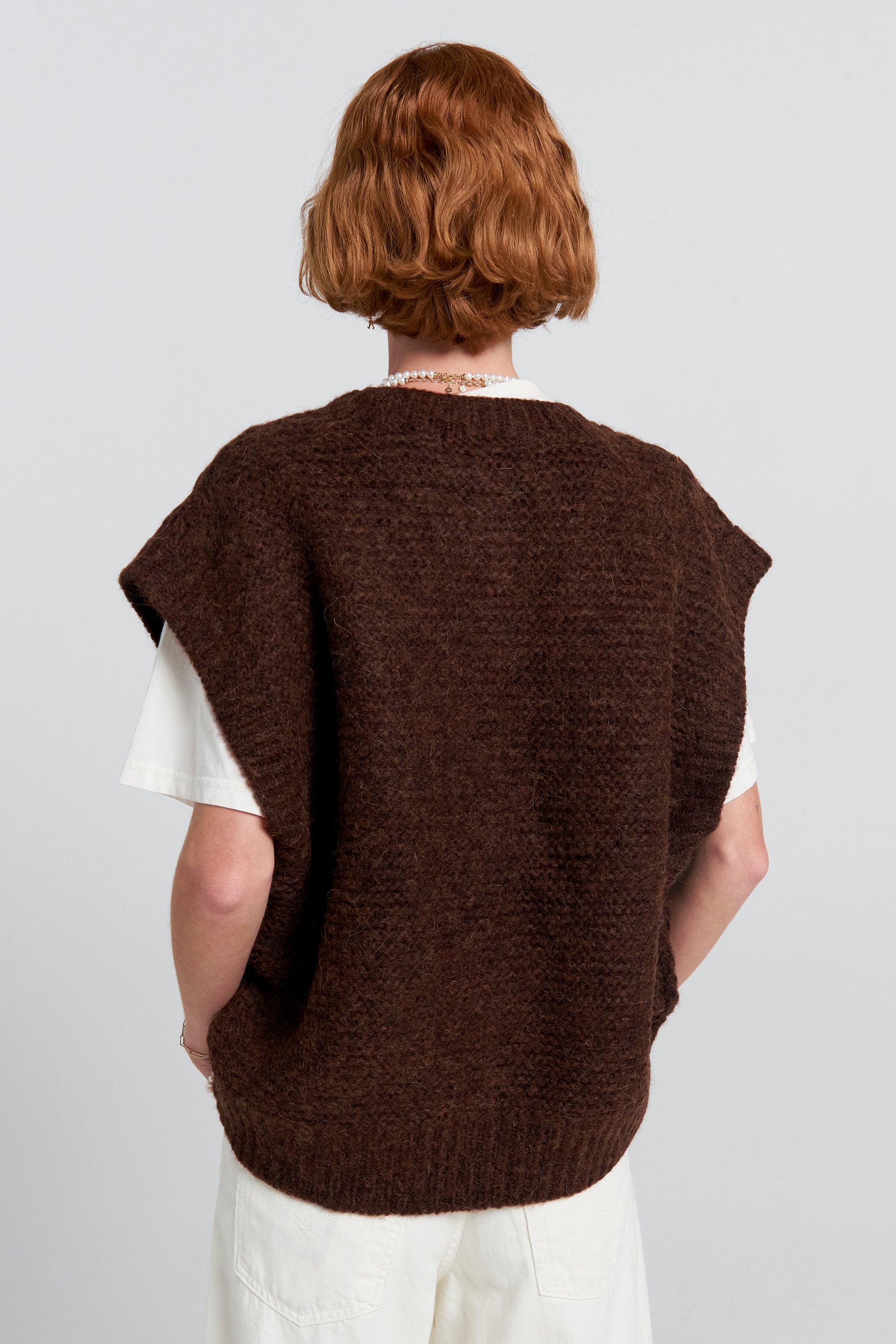 Cable Knit Button Up Vest Port – Karen Walker