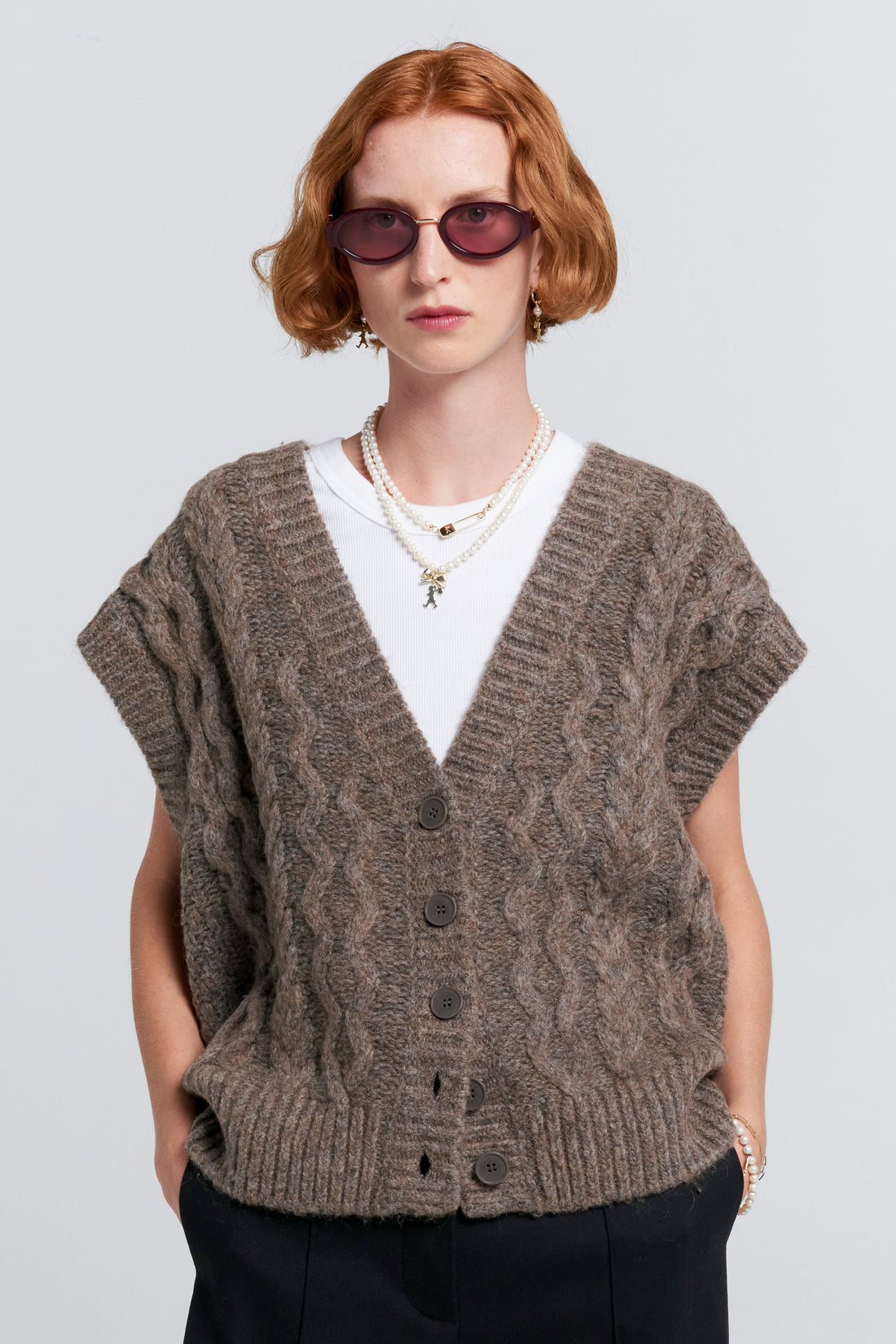 Maribel™ - Color-Button Knit Vest