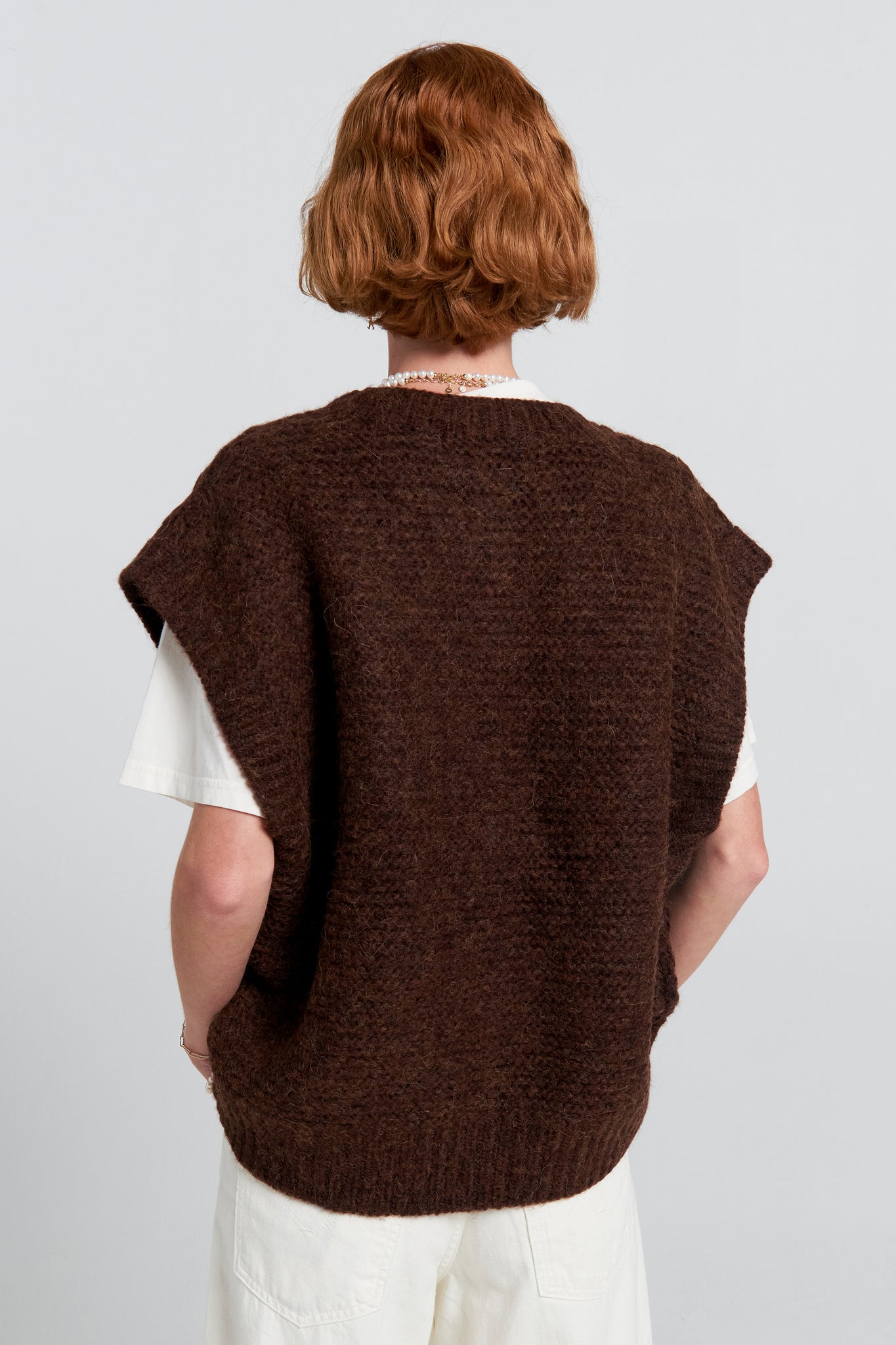 Cable Knit V Neck Sweater Port