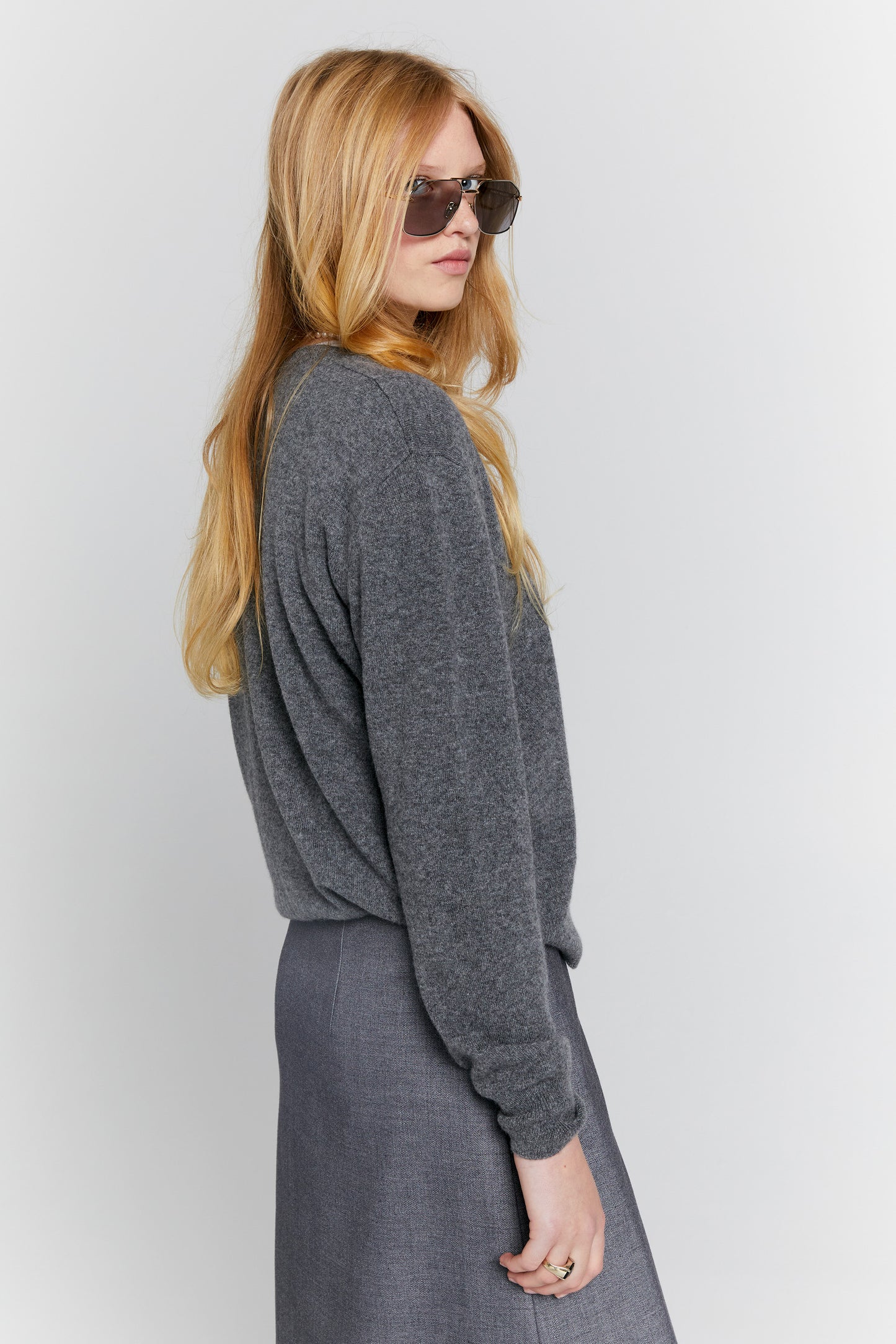 Classic Cashmere Sweater Charcoal Marle