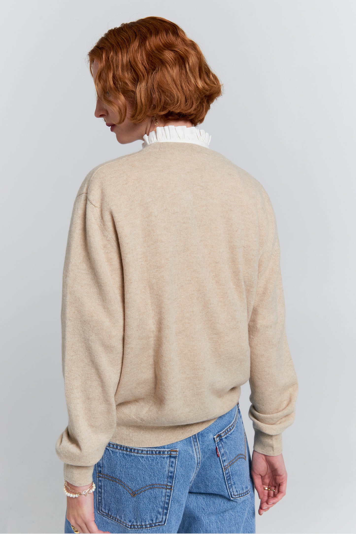 Classic Cashmere Sweater Stone Marle