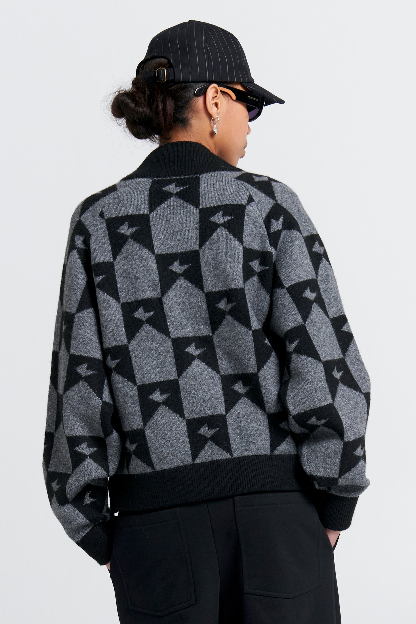 Monogram Knit Bomber Black