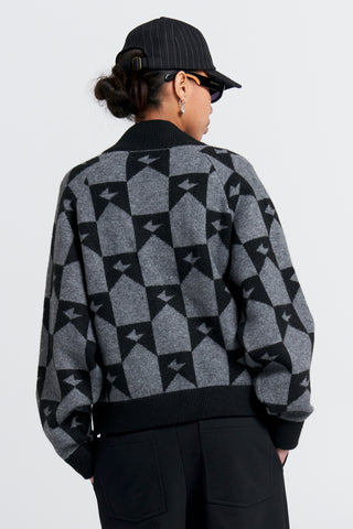 Monogram Knit Bomber Black