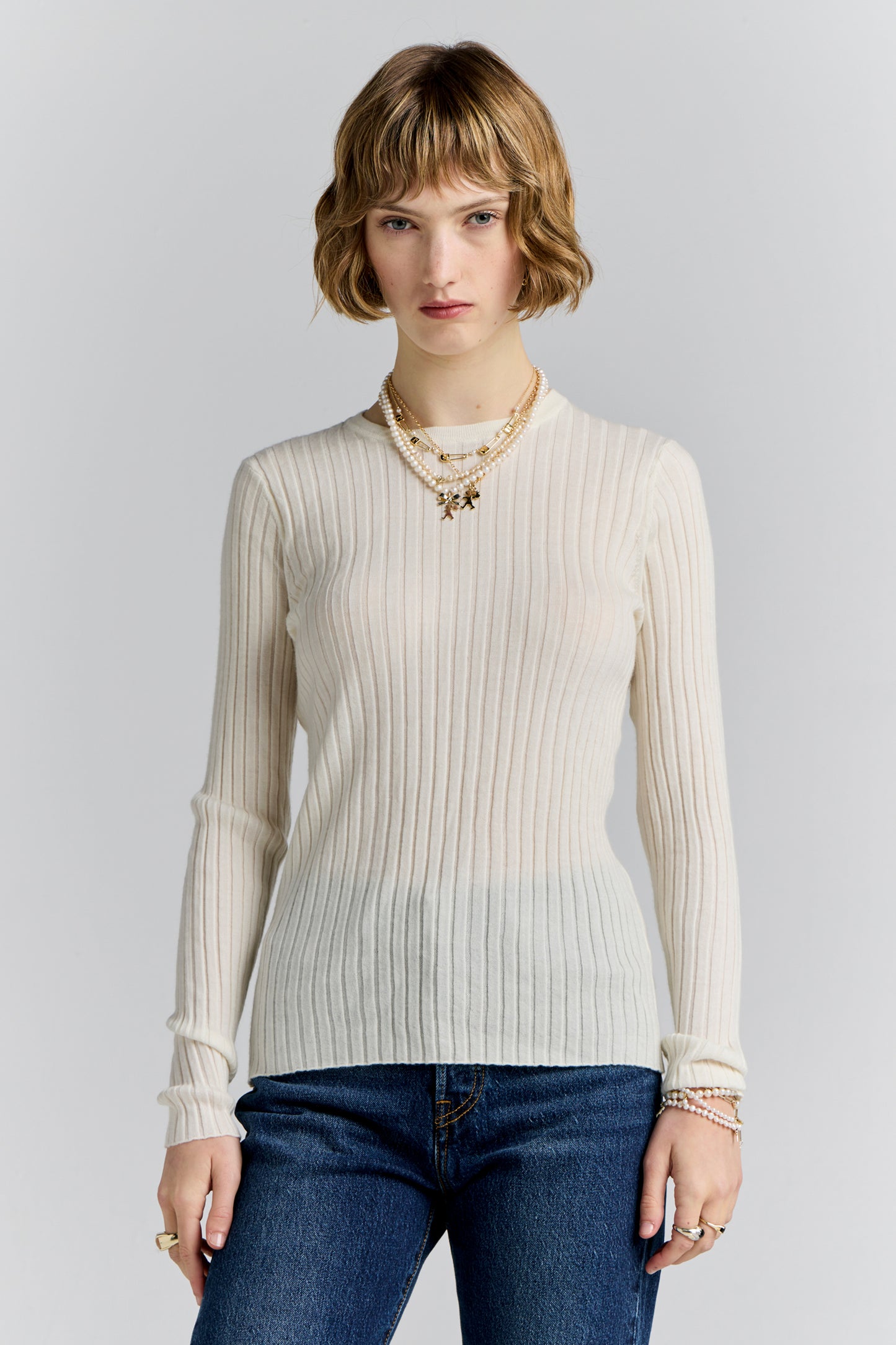 Dahlia Cashmere Long Sleeve Off-White