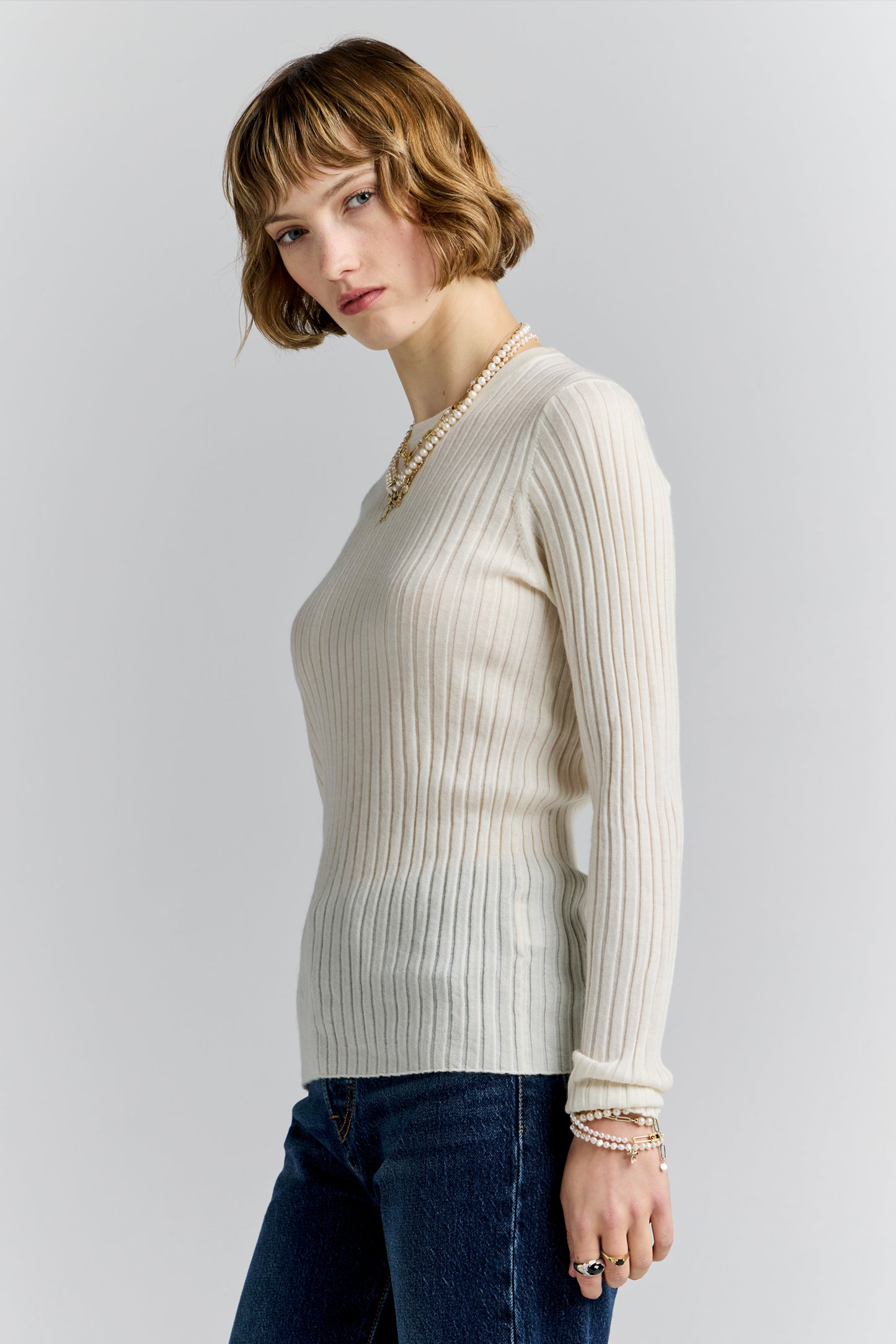 Dahlia Cashmere Long Sleeve Off-White