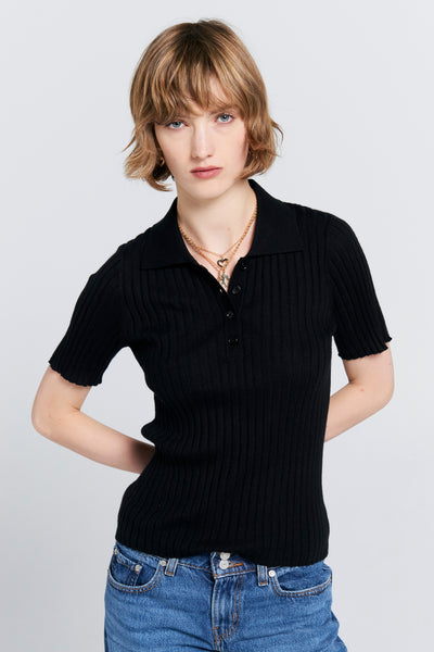 Peony Cashmere Polo Black – Karen Walker