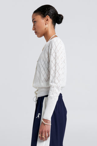 Pearl Lace Cardigan Off-White