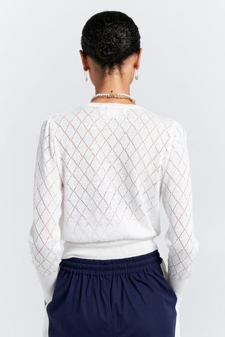 Pearl Lace Cardigan Off-White
