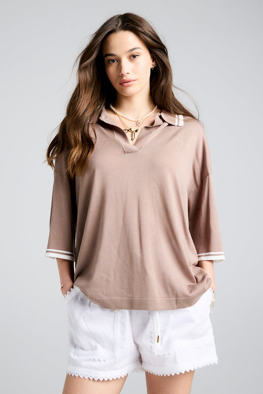 Relax Knit Polo Taupe