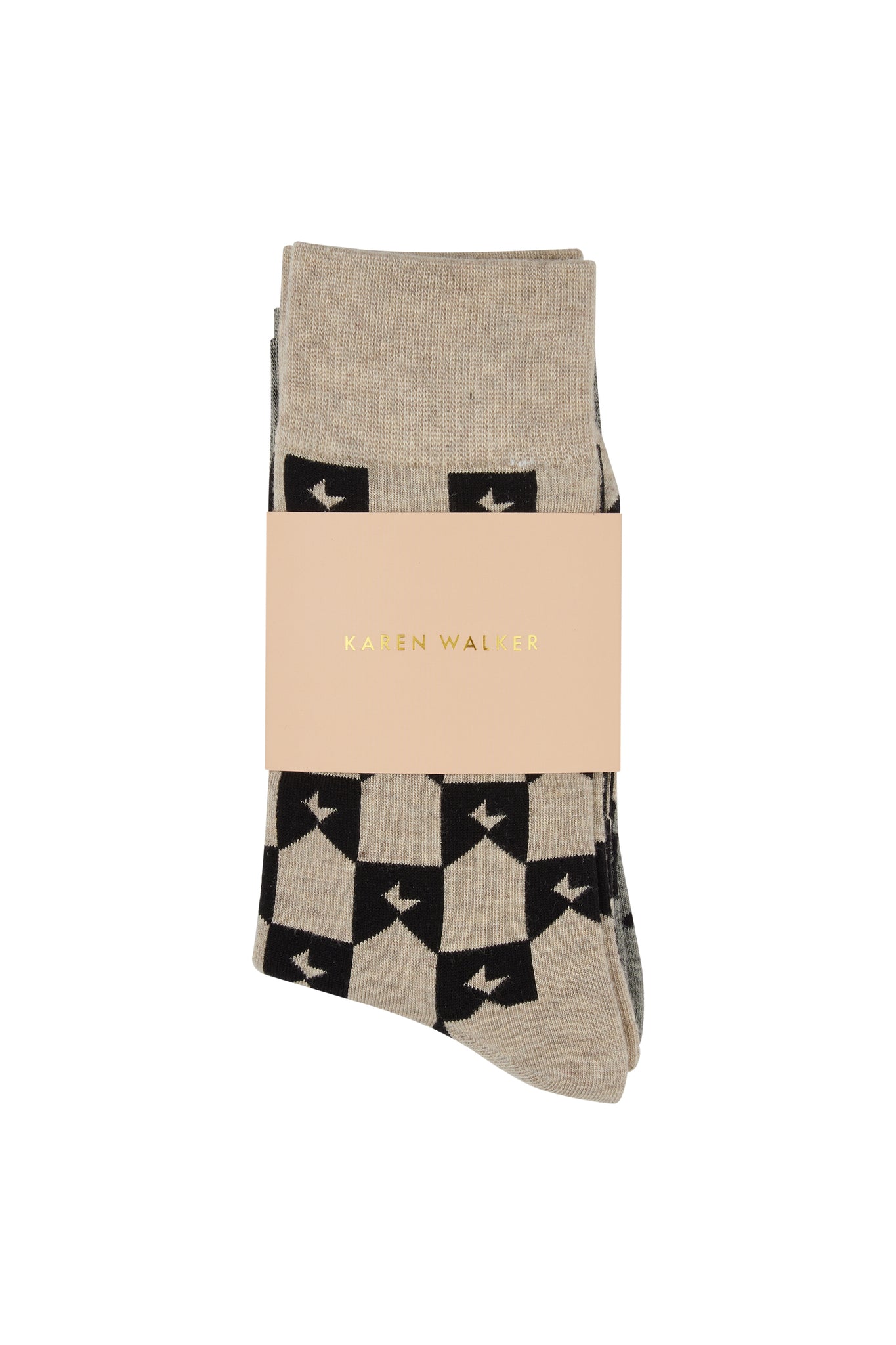 Monogram Socks 2 Pack Grey Black/Natural Black