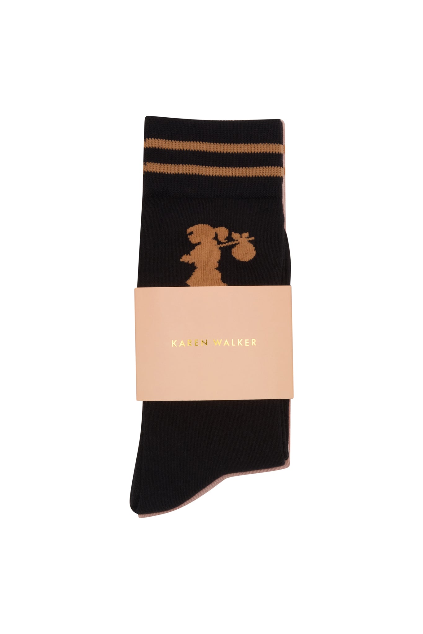 Runaway Girl Socks 2 Pack Black/Pink